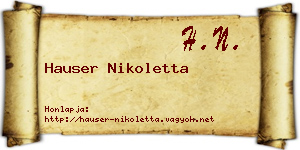 Hauser Nikoletta névjegykártya