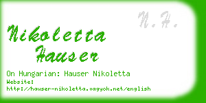 nikoletta hauser business card